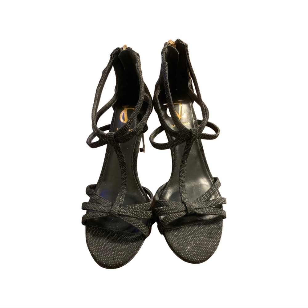 Vero Cuoio Black Sparkle Strappy Heels in Good Condition! Size 6M